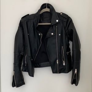 Blank NYC denim faux leather jacket